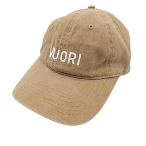 Vuori Strapback Dad Hat Baseball Cap Brown Green Embroidered Unisex Unstructured